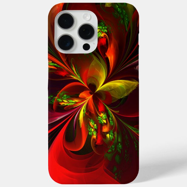Modern Red Green Floral Abstract Art Pattern #05 Case-Mate iPhone Case (Back)