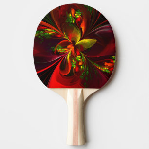 Modern Red Green Floral Abstract Art Pattern #05 Ping Pong Paddle
