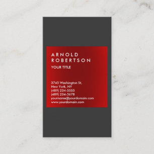 Modern Red Grey Elegant Professional Business Card
