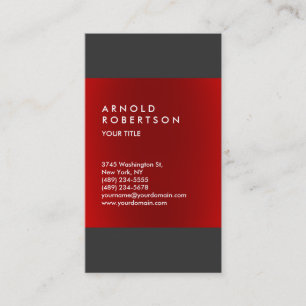 Modern Red Grey Trendy Professional Business Card
