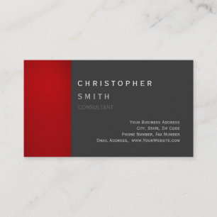 Modern Red Grey Unique Standard Business Card