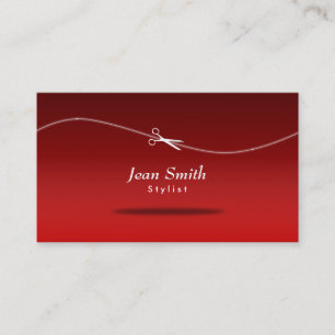 Modern Red Hair Stylist Business Card