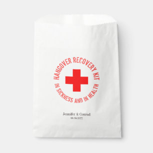 Modern Red Hangover Relief Recovery Kit Wedding Favour Bags