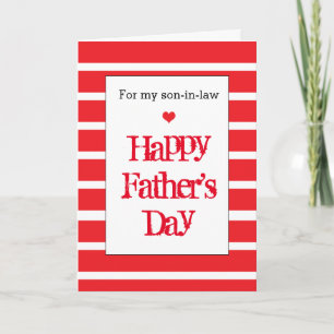 Modern Red Happy Father's Day Son-in-Law Card
