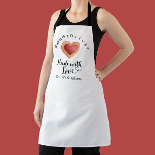 Modern Red Heart Cookie Minimalist Bakery Baking Apron