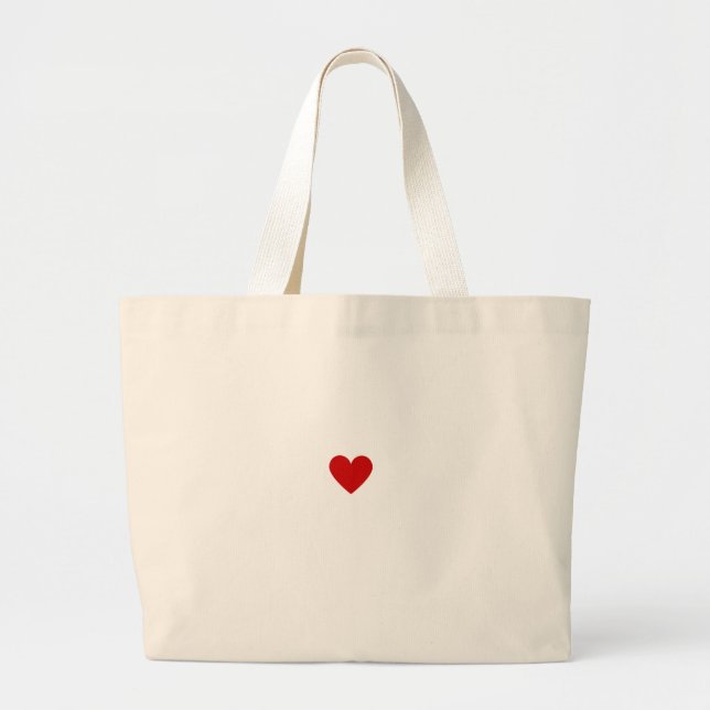 Modern Red Heart Minimalist Chic Love Custom Large Tote Bag (Front)