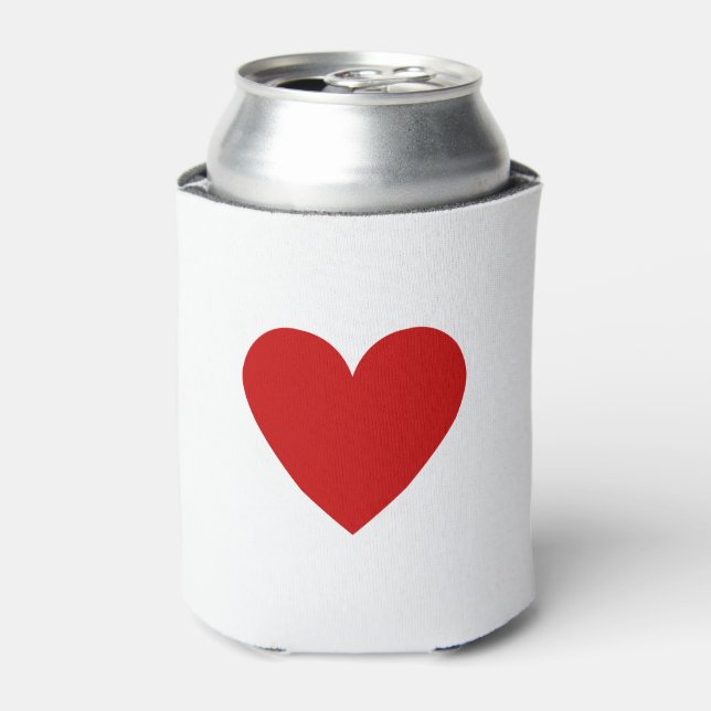 Modern Red Heart Simple Love Minimalist Classic  Can Cooler (Can Front)