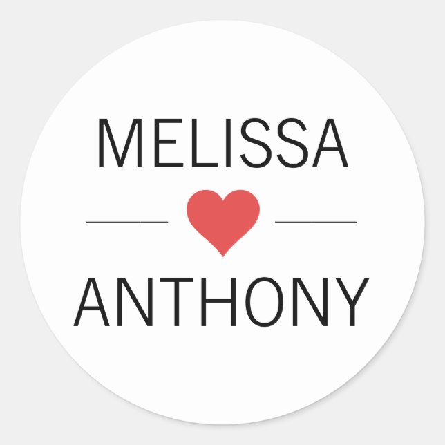 Modern RED Heart White Wedding Monogram Seals (Front)