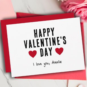 Modern Red Hearts Happy Valentine's Day Boyfriend Holiday Card