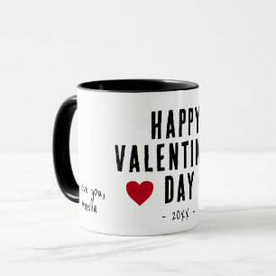 Modern Red Hearts Happy Valentine's Day Boyfriend Mug
