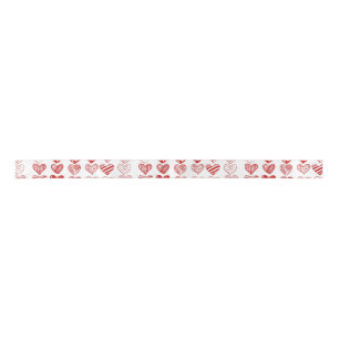 Modern Red Hearts Satin Ribbon