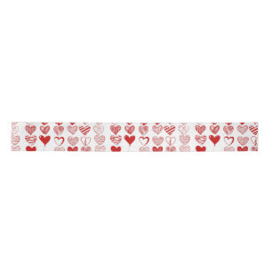 Modern Red Hearts Satin Ribbon
