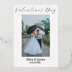 Modern Red Hearts Valentine’s Day Foil Holiday Card