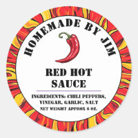 Modern Red Hot Chilli Sauce Pepper Label 