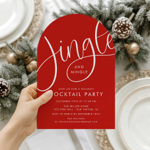 Modern Red “Jingle and Mingle” Holiday Invitation