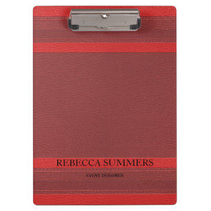 Modern Red Leather Look Clipboard