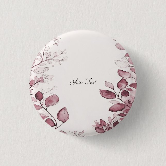 Modern Red Leaves Button (Front)
