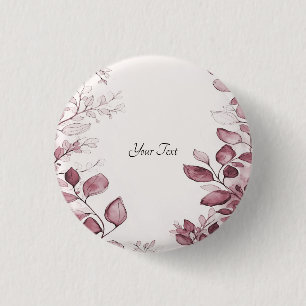 Modern Red Leaves Button
