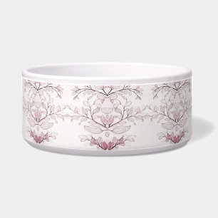 Modern Red Leaves Ceramic Pet Bowl