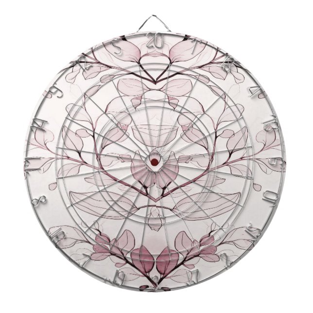 Modern Red Leaves Dartboard (Front)