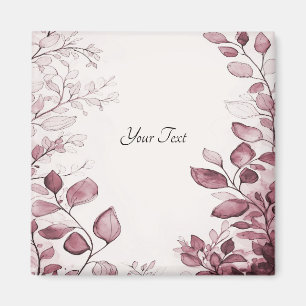 Modern Red Leaves Magnet