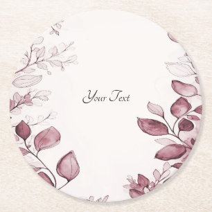 Modern Red Leaves Paper Coaster
