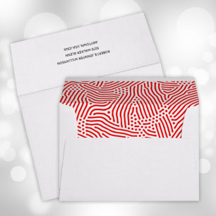 Modern Red Lines Dots Lined Envelope