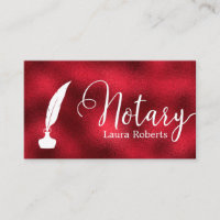 Modern Red Loan Signing Agent Business Card