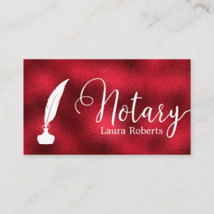 Modern Red Loan Signing Agent Business Card