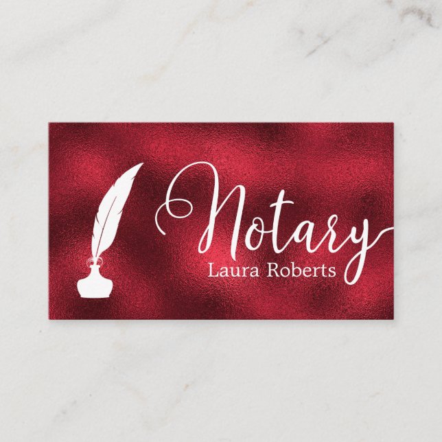 Modern Red Loan Signing Agent Business Card (Front)