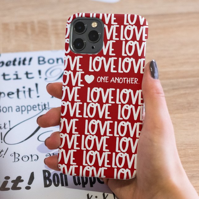 Modern Red Love Script Inspirational Verse Case-Ma Case-Mate iPhone Case (Creator Uploaded)