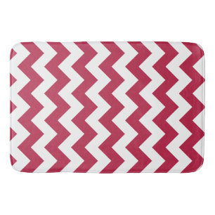 Modern Red Magenta Chevron Bath Mat