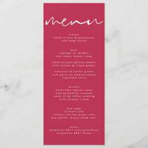 Modern Red Magenta Neutral White Wedding Programme