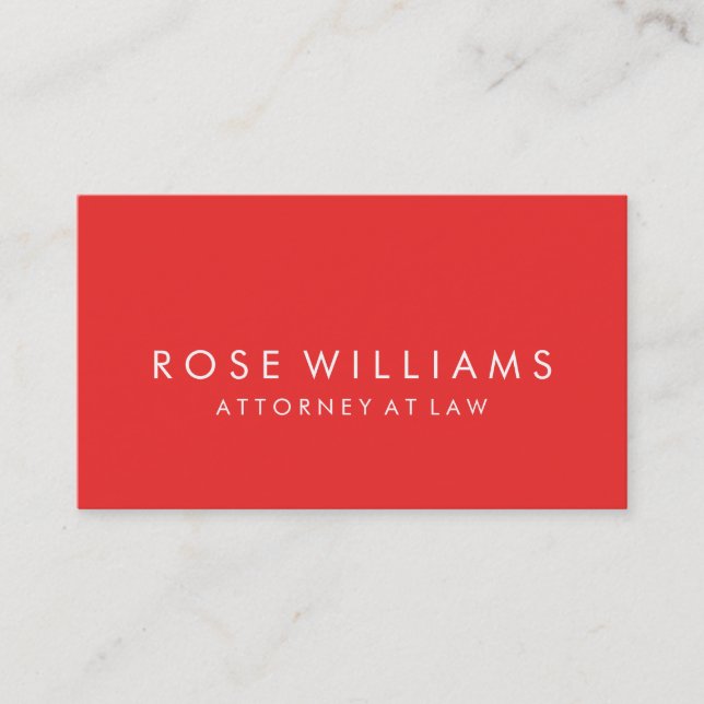 Modern Red Minimalist Professional Business Business Card (Front)