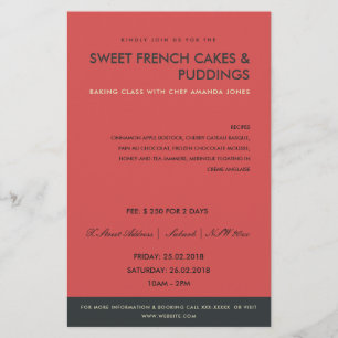 MODERN RED NAVY PHOTO TEMPLATE CLASSES WORKSHOP FLYER