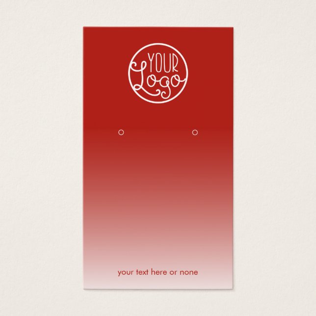 Modern Red Ombre Your Logo Earrings Display Card (Front)