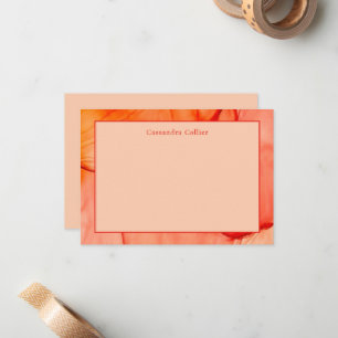 Modern Red Orange Abstract Elegant Card