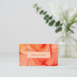 Modern Red Orange Abstract Elegant Referral Card
