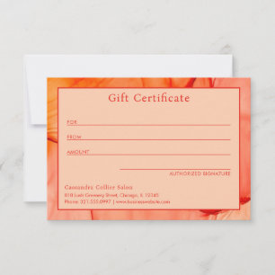 Modern Red Orange Elegant Gift Certificate