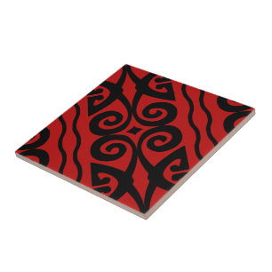 Modern Red Pattern Tile