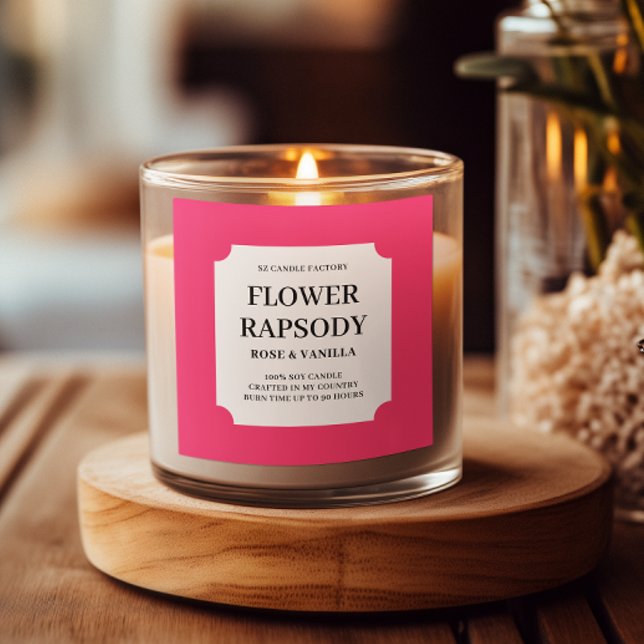 Modern Red Pink Candle Product Label (Creator Uploaded)