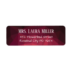 Modern red pink elegant address label
