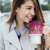 Modern Red & Pink Glitter Sparkles Name