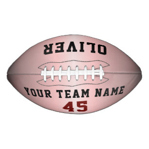 Modern Red Pink Metallic Player Team Name Number American Football