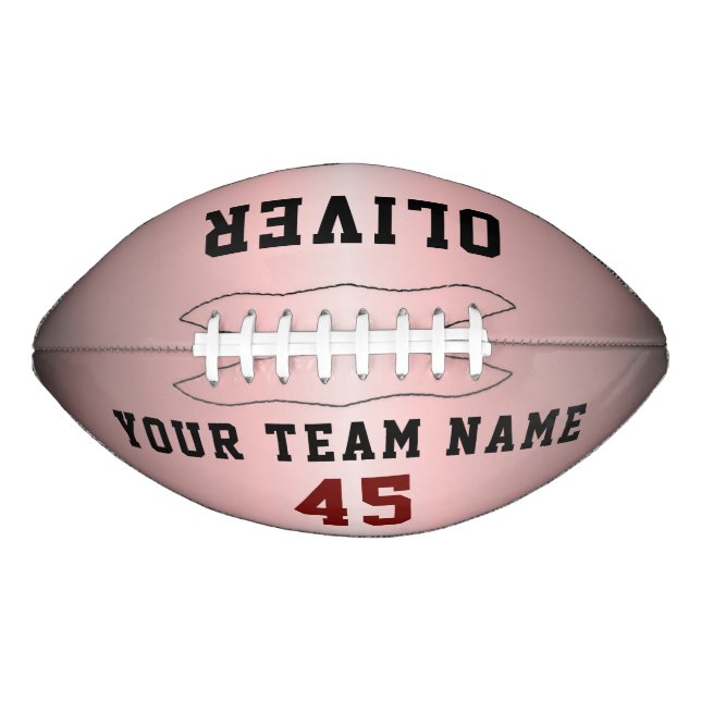 Modern Red Pink Metallic Player Team Name Number American Football (Front)