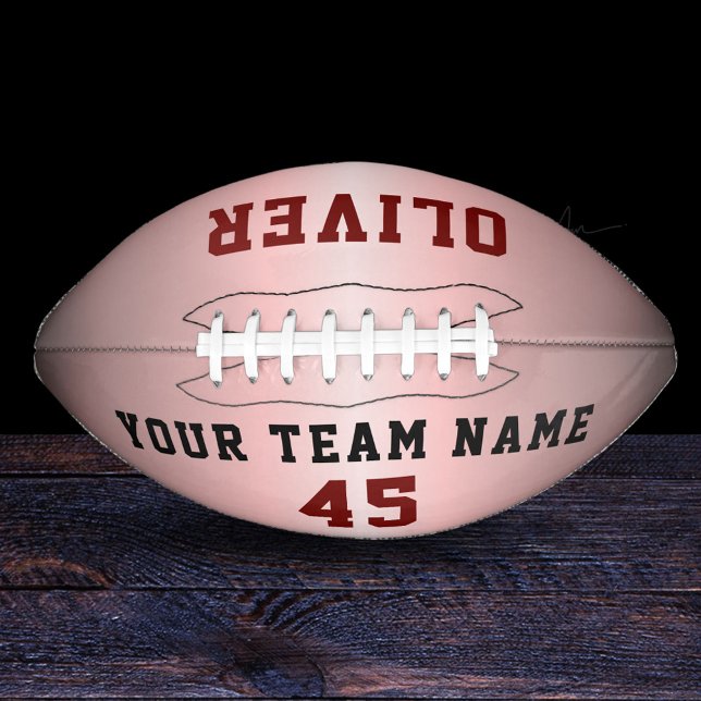 Modern Red Pink Metallic Player Team Name Number  American Football (Creator Uploaded)