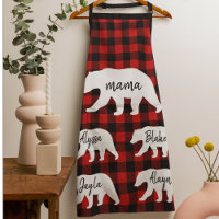 Modern Red Plaid And White Mama Bear Gift