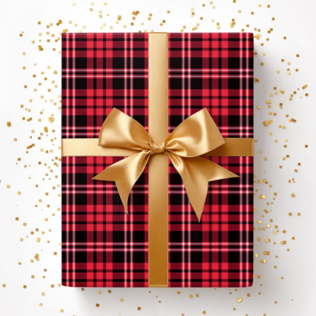 Modern Red Plaid Pattern Wrapping Paper (Modern Red Plaid Pattern Wrapping Paper)