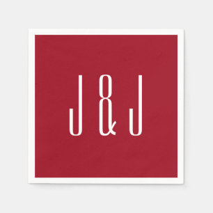 Modern Red Plain Wedding Napkin
