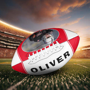 Modern Red Player Fan Name Photo American Football